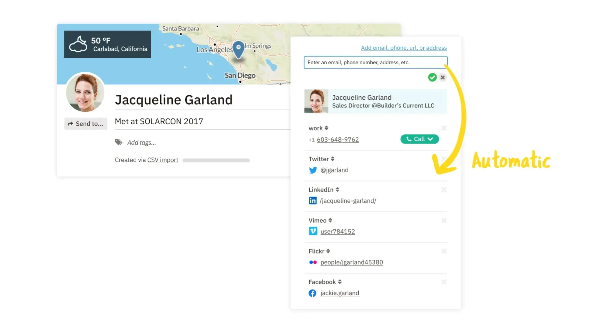 contact management system example: nutshell’s contact management system interface