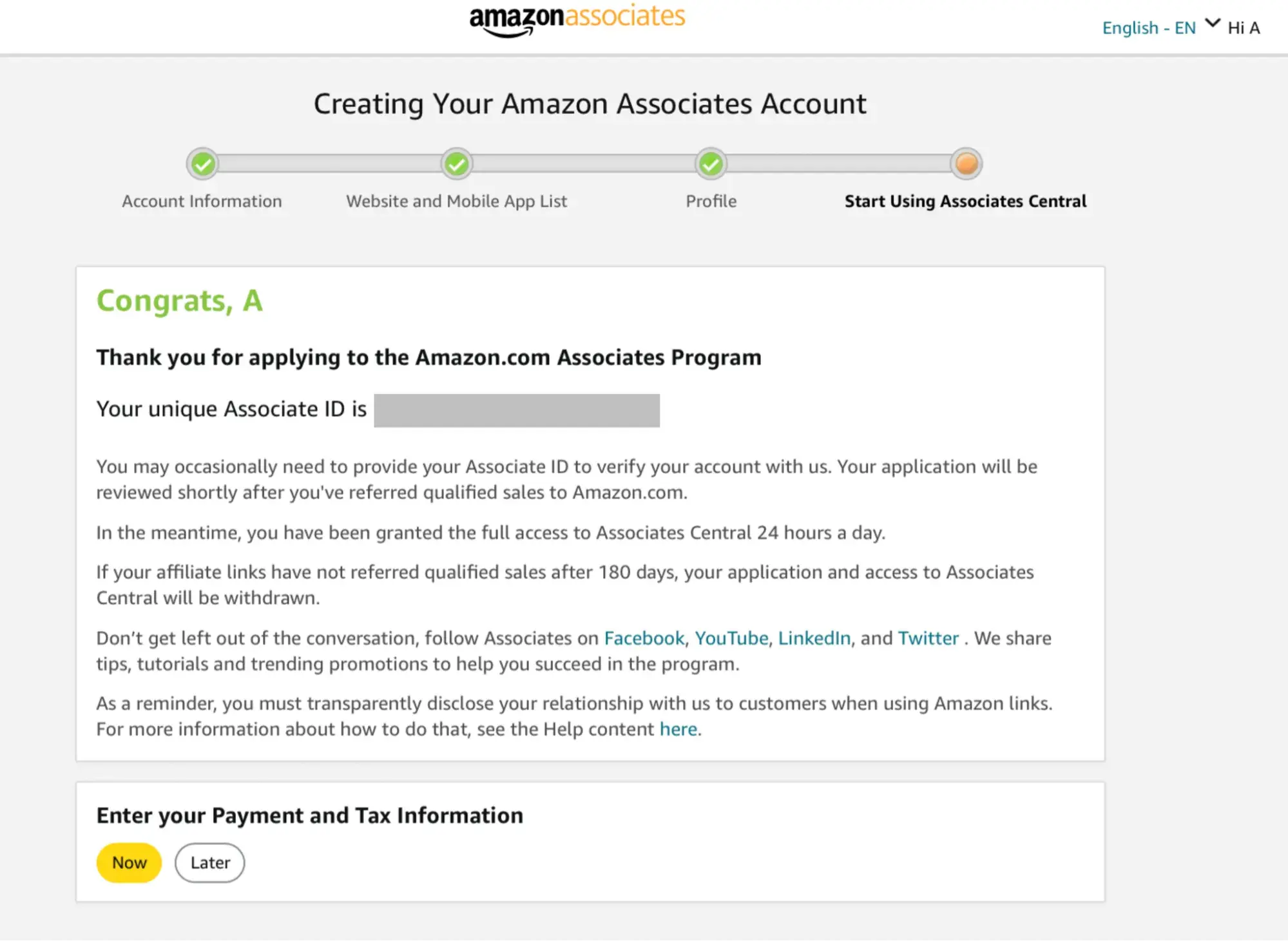 amazon associates thank you page, how to become an amazon affiliate