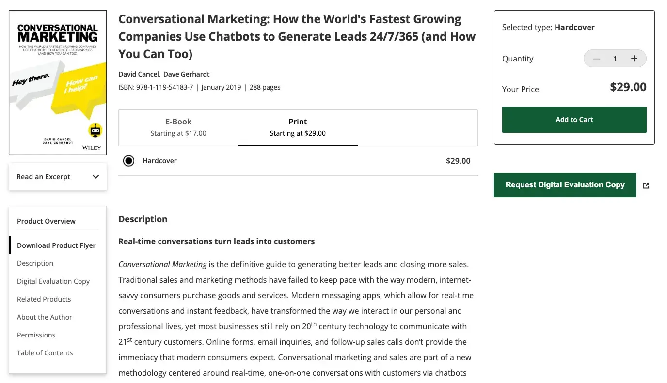demand generation example: drift’s book conversational marketing helped position the company as a thought leader in this space