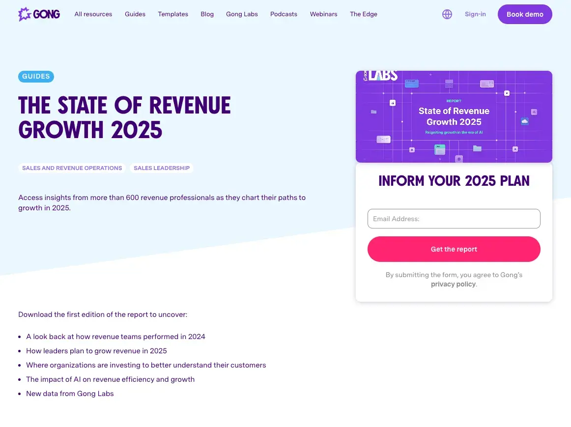 demand gen example, gong research report