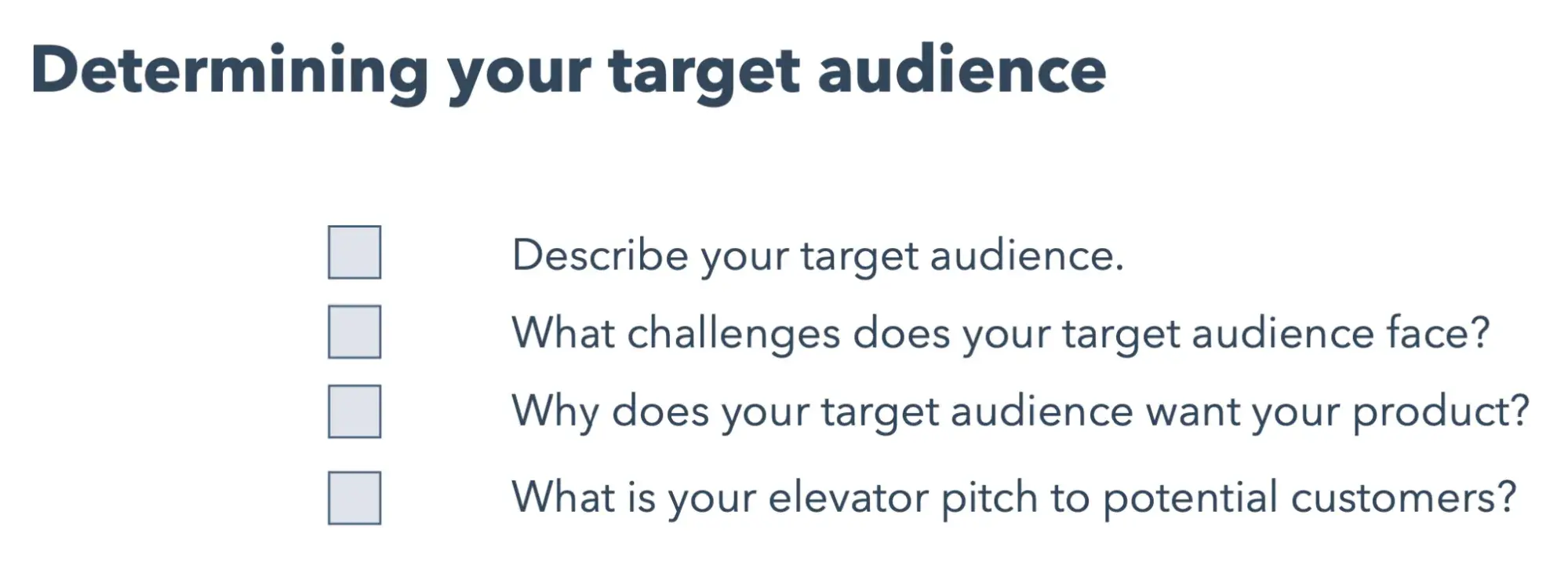 target audience section checklist, ecommerce business plan components