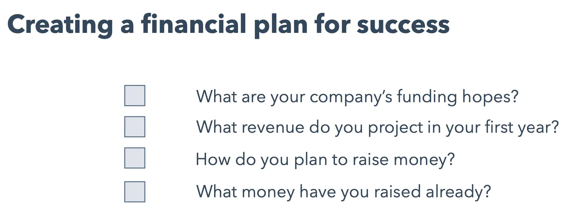 financial plan section checklist, ecommerce business plan components