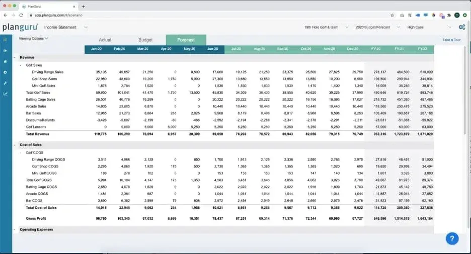 financial forecasting software: planguru