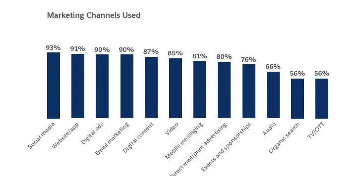marketing channels used in 2025