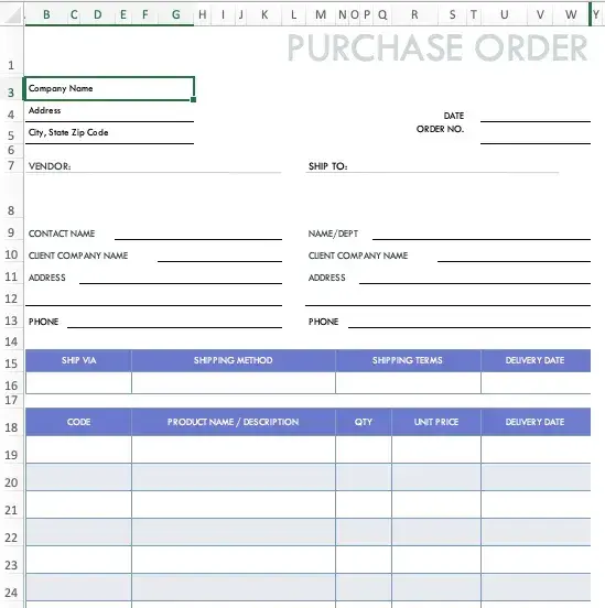 hard copy po, issue purchase order