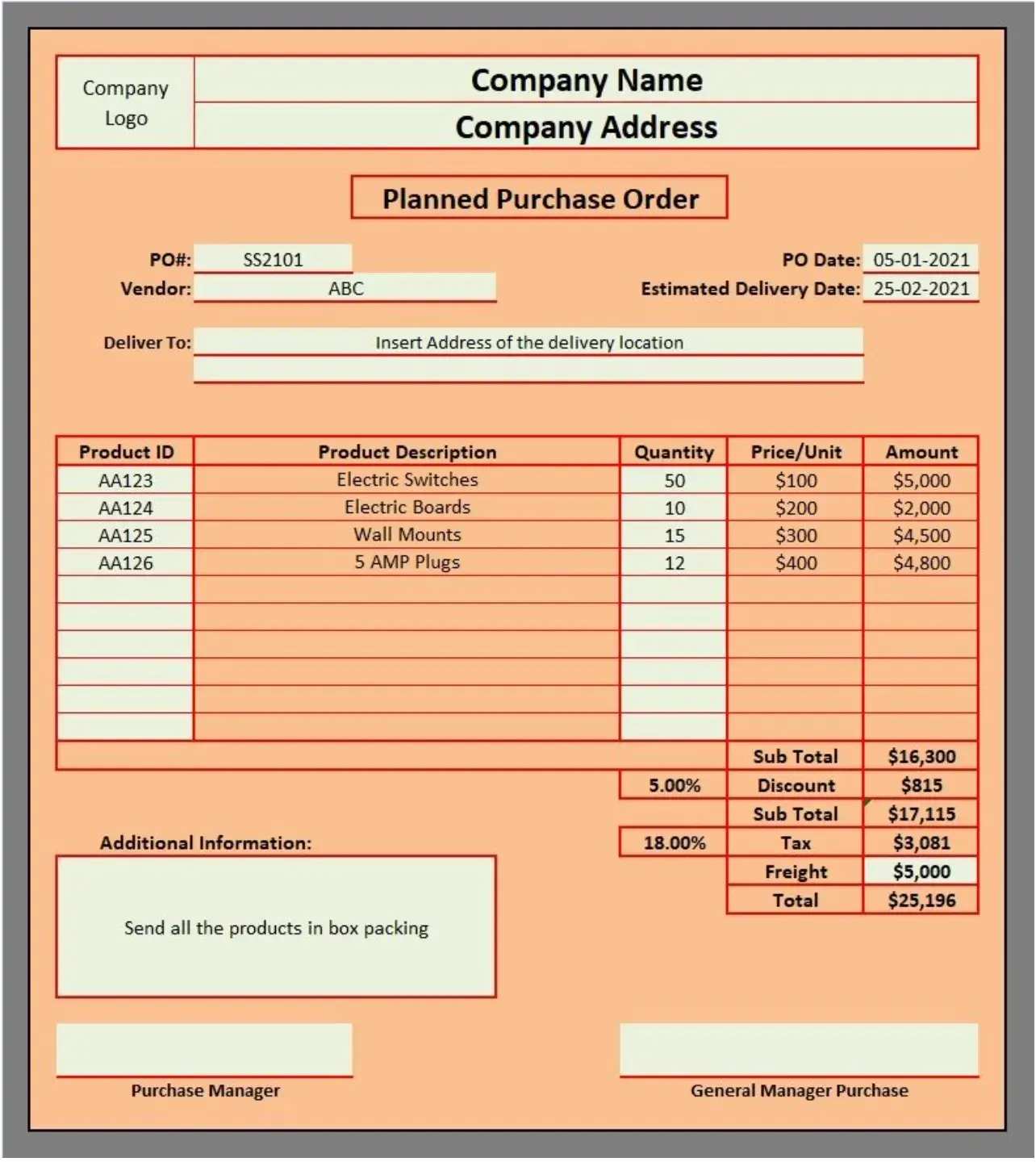 hard copy po, issue purchase order