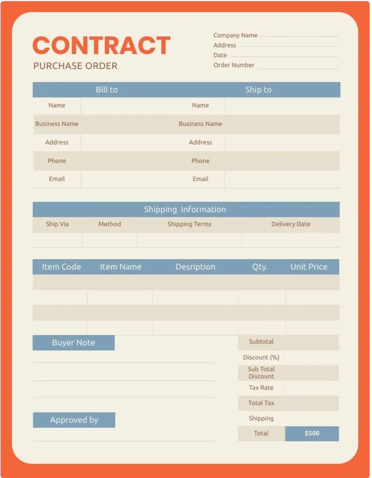 hard copy po, issue purchase order