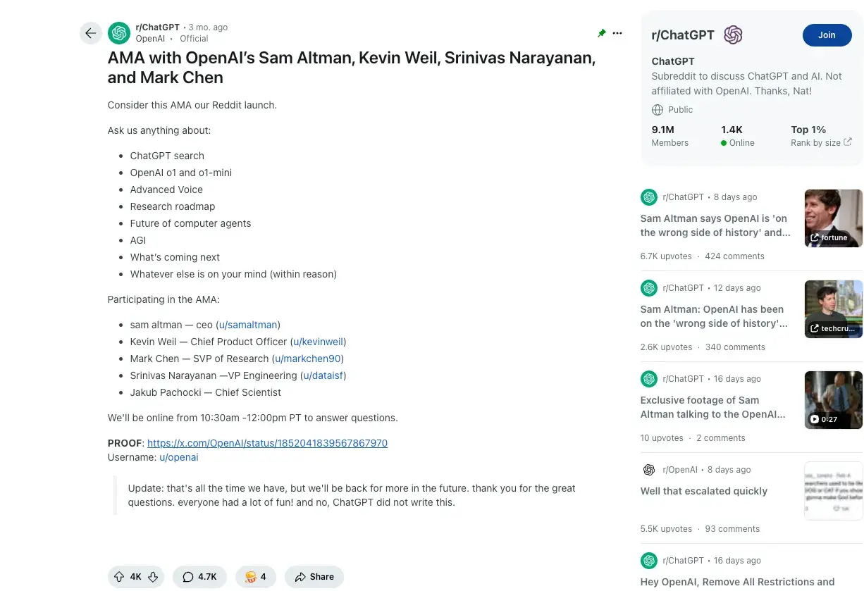 openai ama with sam altman