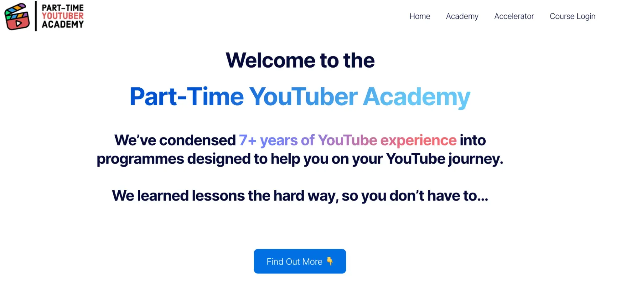 how to sell an online course; sales page example from ali abdaal’s part-time youtuber academy