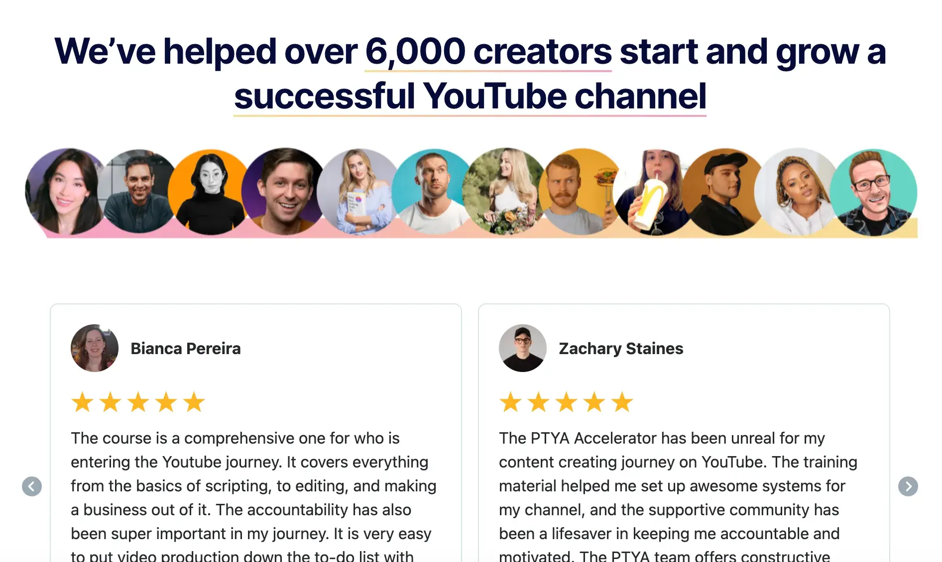 how to sell an online course; sales page example from ali abdaal’s part-time youtuber academy