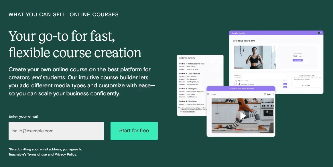 online course platforms, teachable