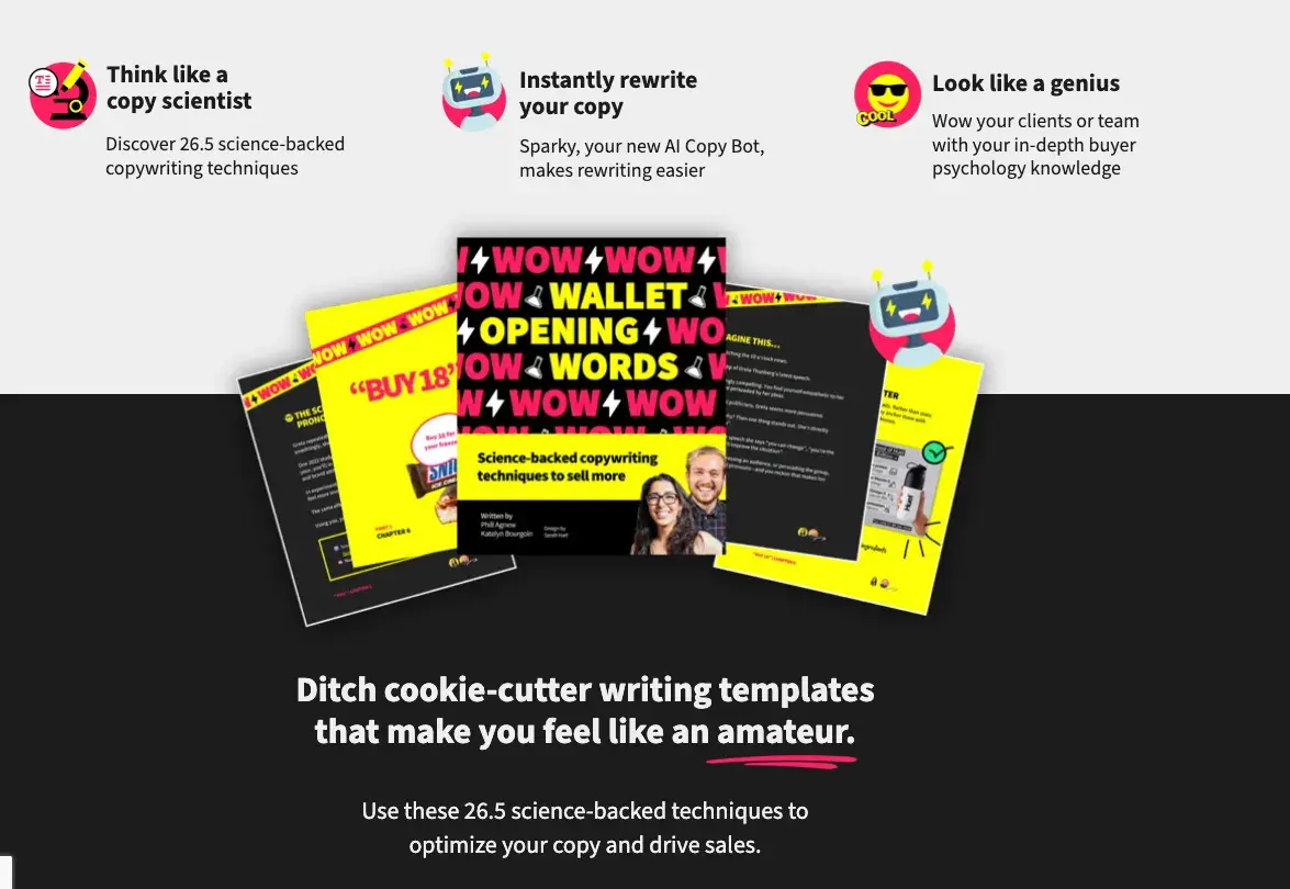 how to sell online courses: course landing page example from wallet opening words