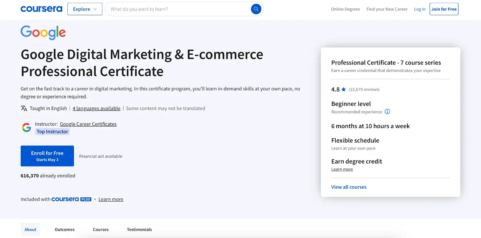 best social media marketing courses, google digital marketing & e-commerce professional certificate by google