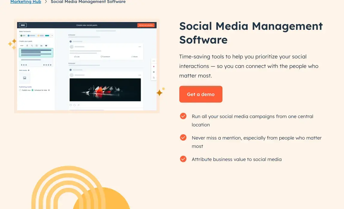 hubspot social media management software