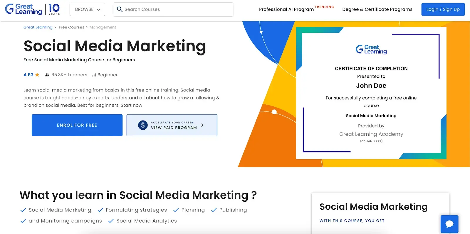 best social media marketing courses, social media marketing by great learning