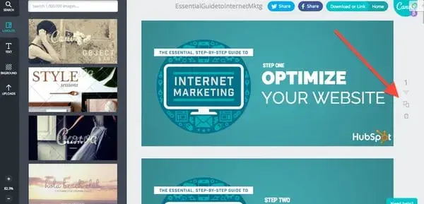 screenshot showing the copy tool in canva