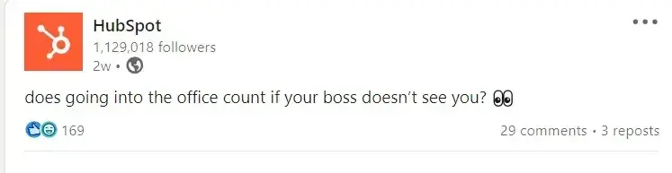 hubspot linkedin post example