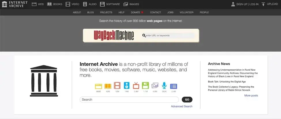 top search engines, internet archive