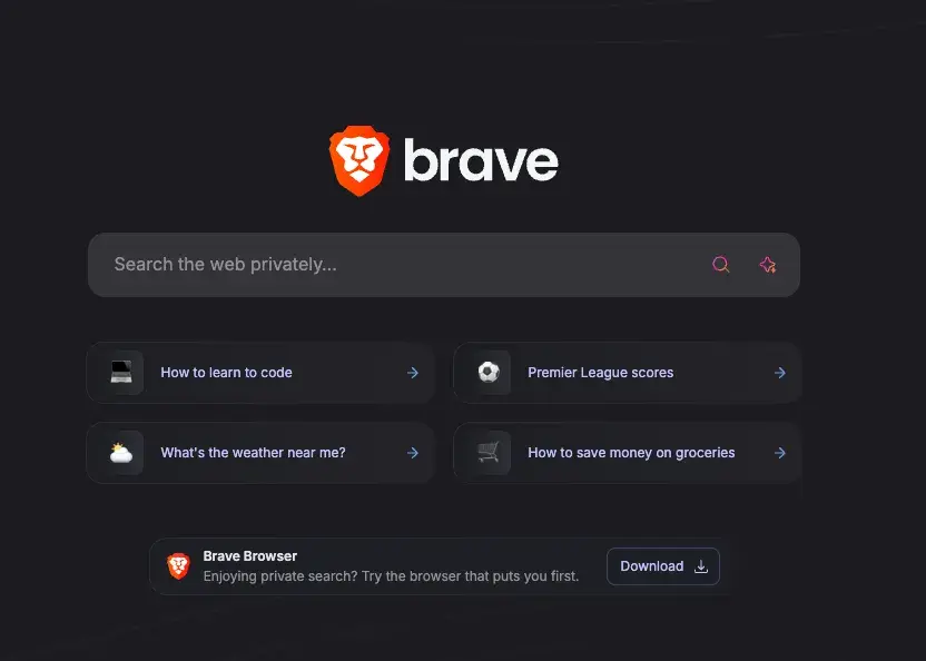 top search engines, brave