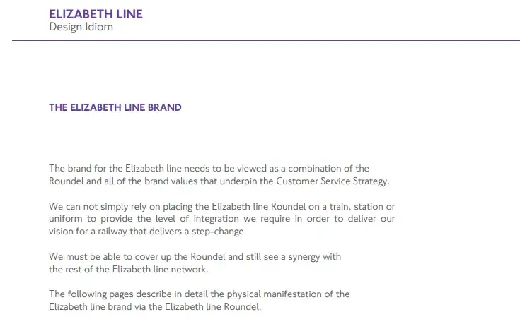 elizabeth line, transport for london brand guide examples