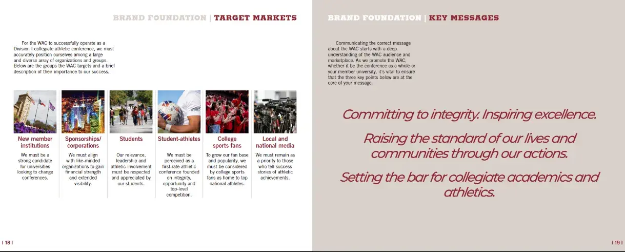 brand style guide examples: wac target market and key messages