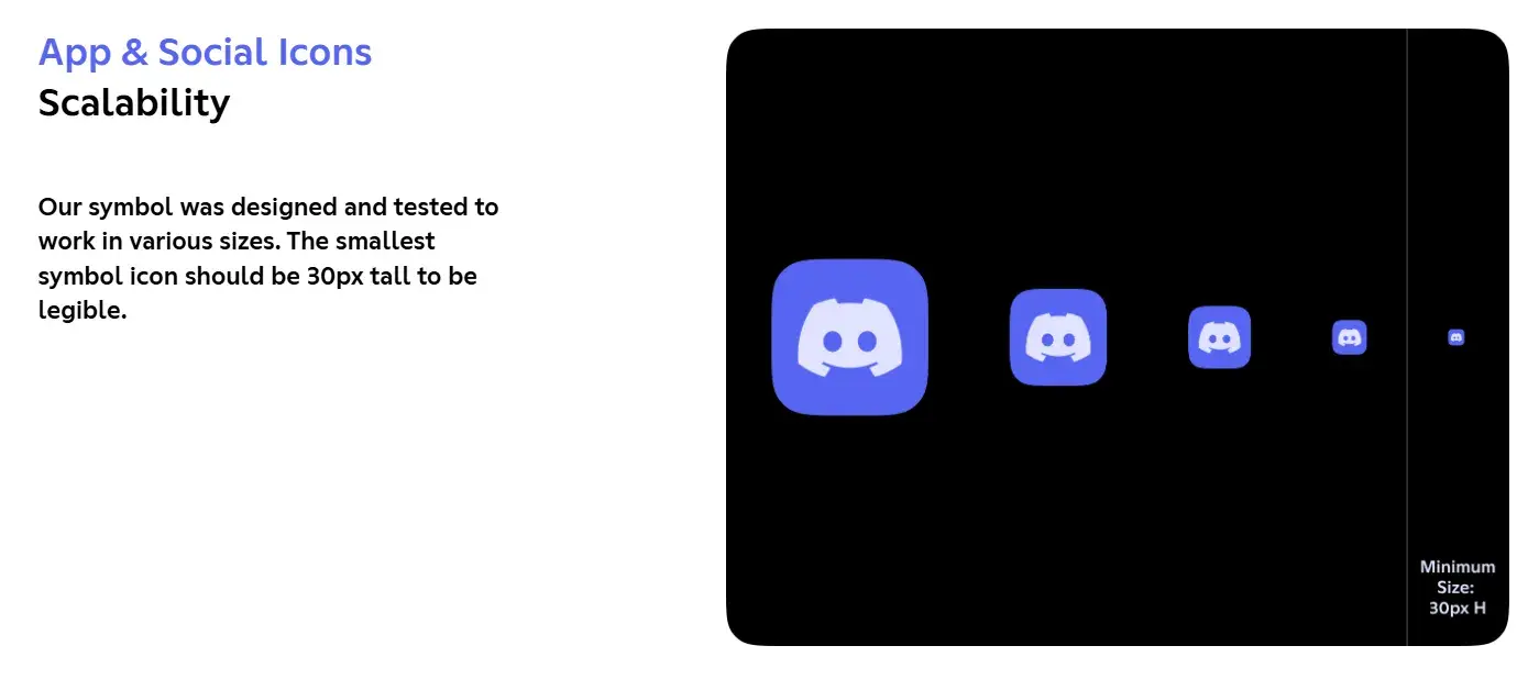 brand style guide examples: discord logo scalability