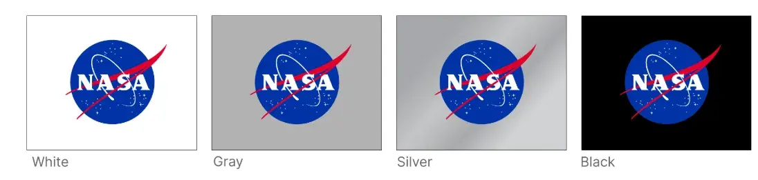 brand style guide examples: nasa background colors