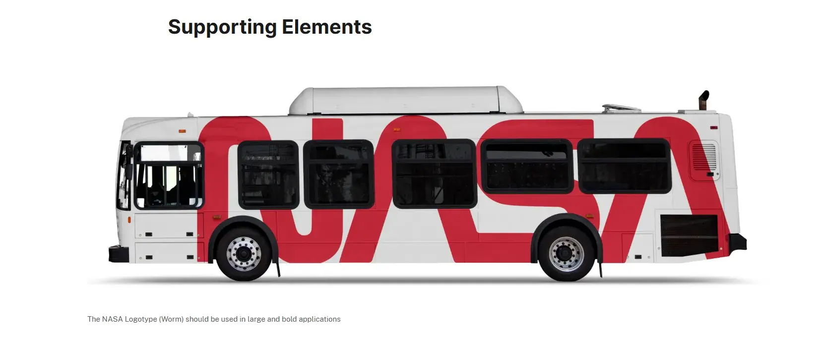 brand style guideline: nasa logo on bus