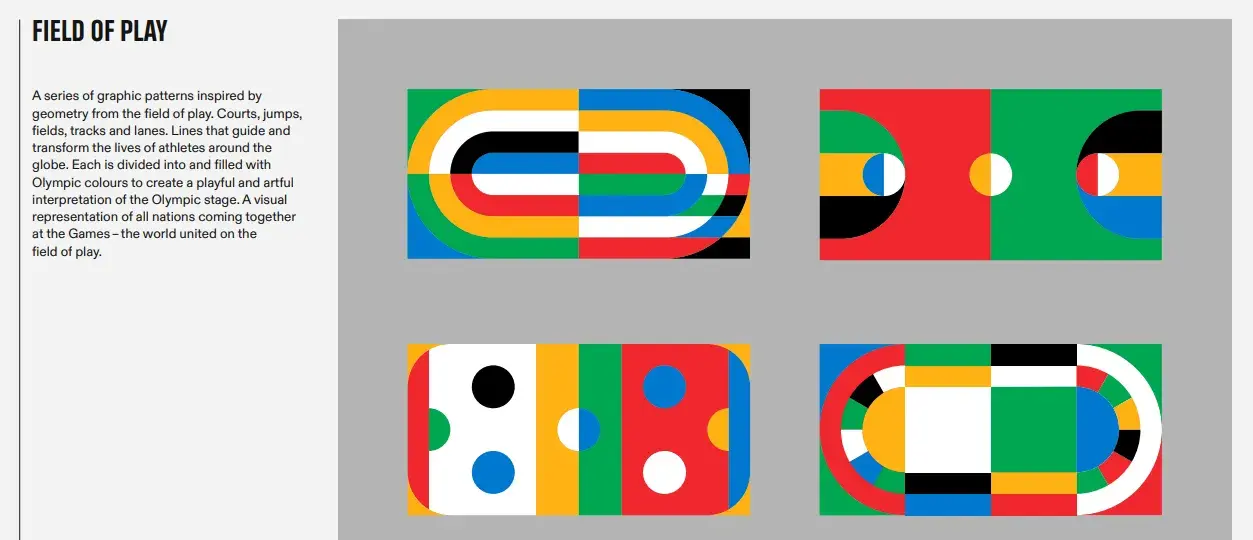 brand guide example: olympics field of play