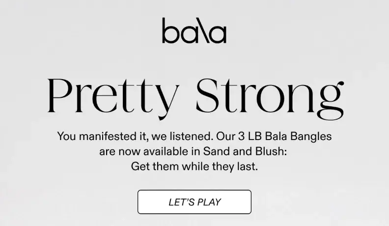 bala email cta example.