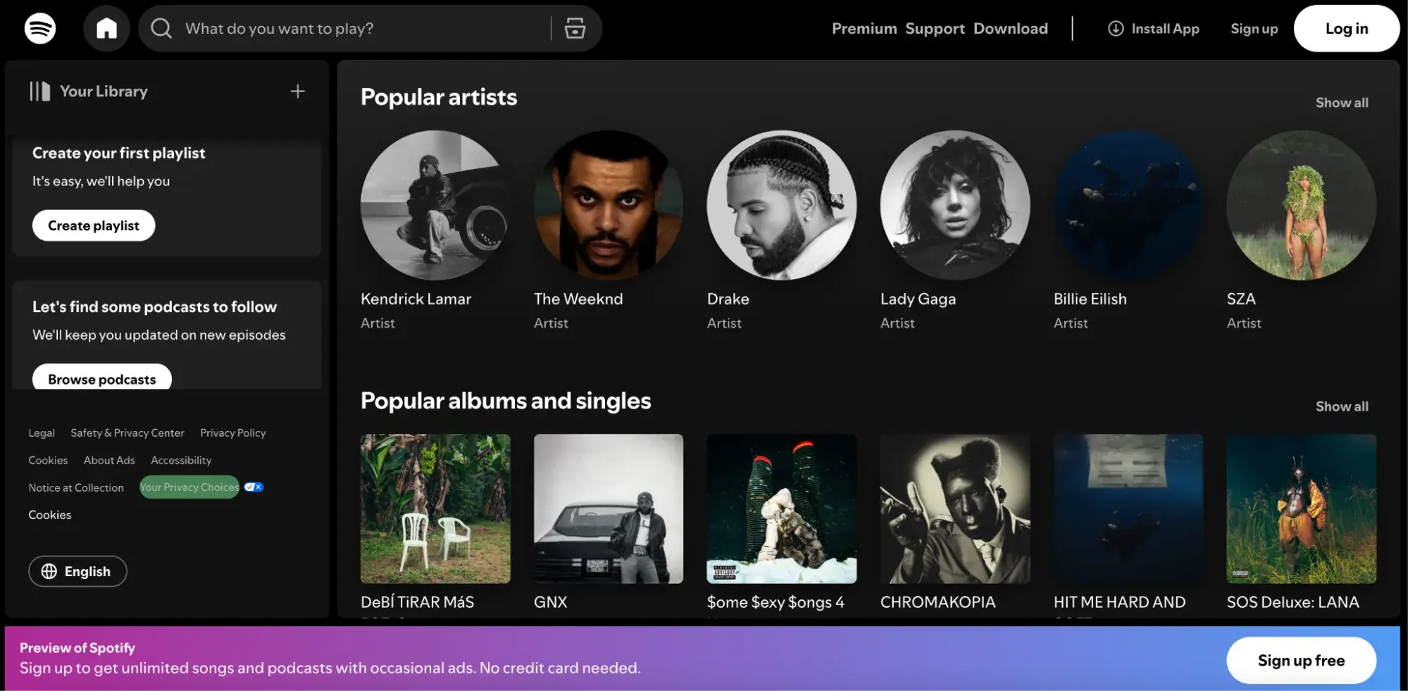 spotify negative cta example.