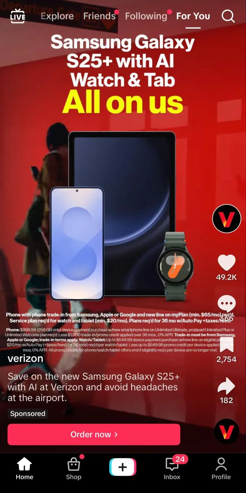 verizon tiktok negative cta example.
