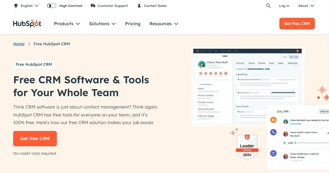 default content example, hubspot