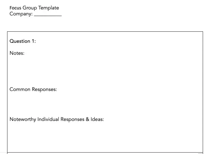 focus group template