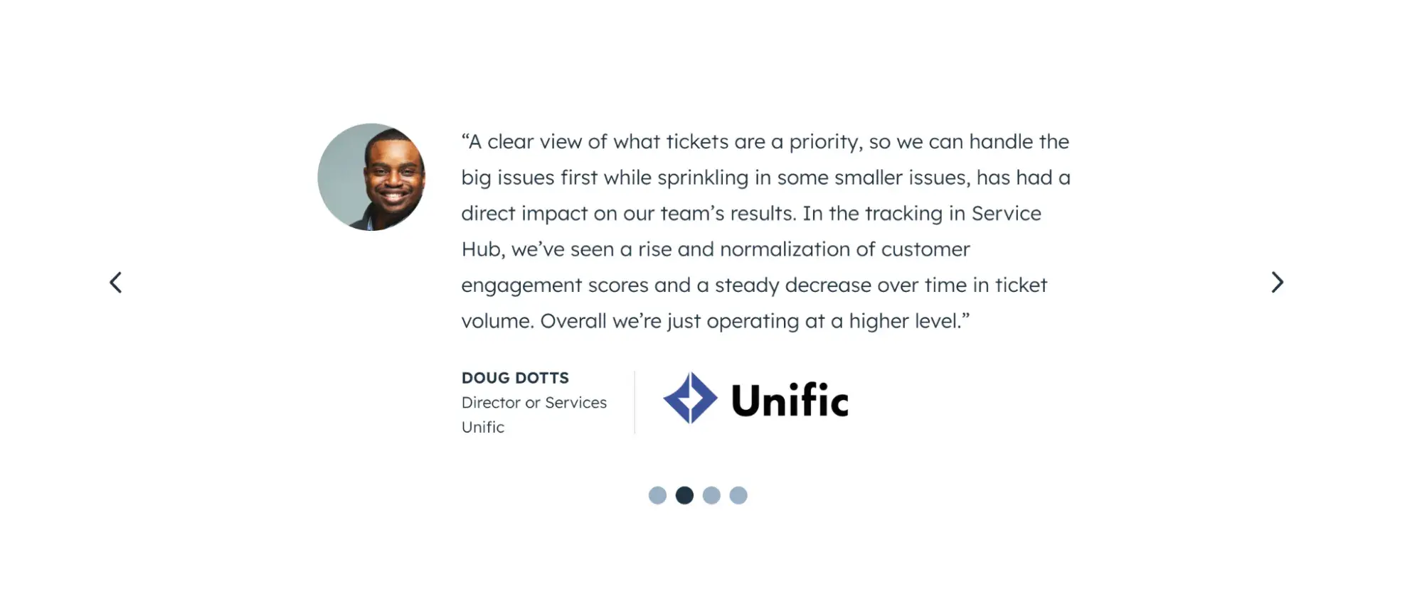 screenshot of a customer testimonial highlighted on hubspot’s website