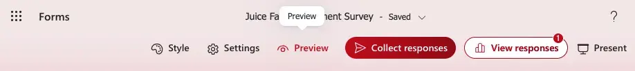 microsoft forms preview survey