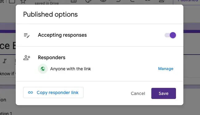 sharing google form