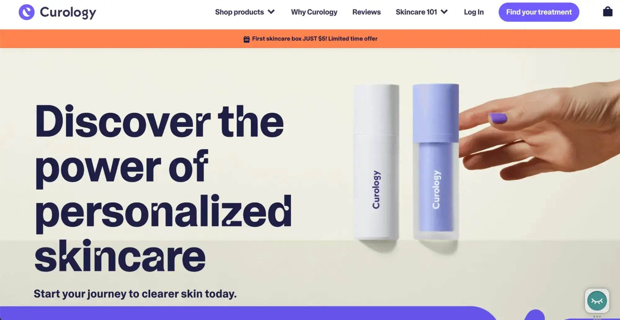 landing page examples: curology