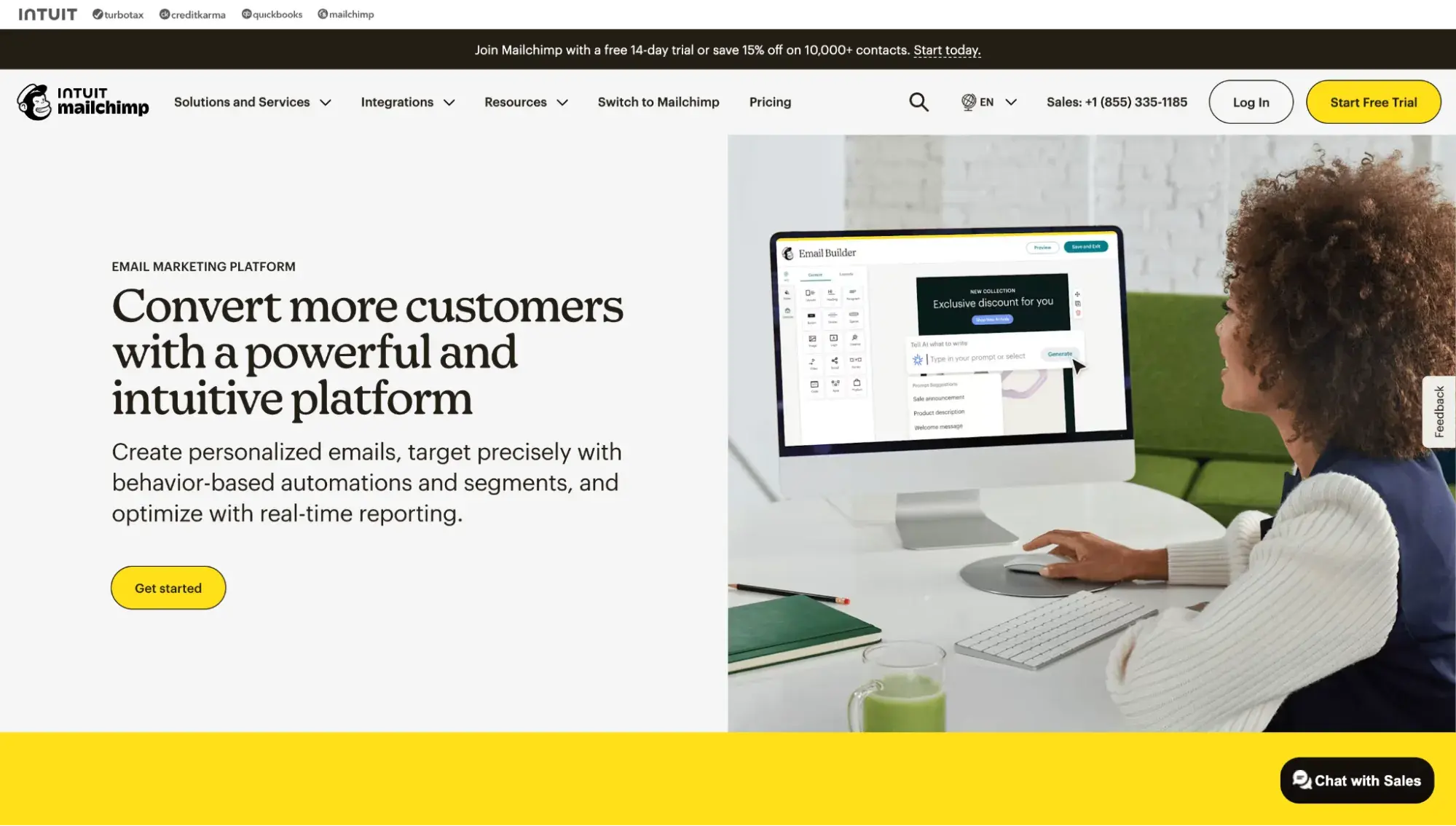 landing page examples: mailchimp