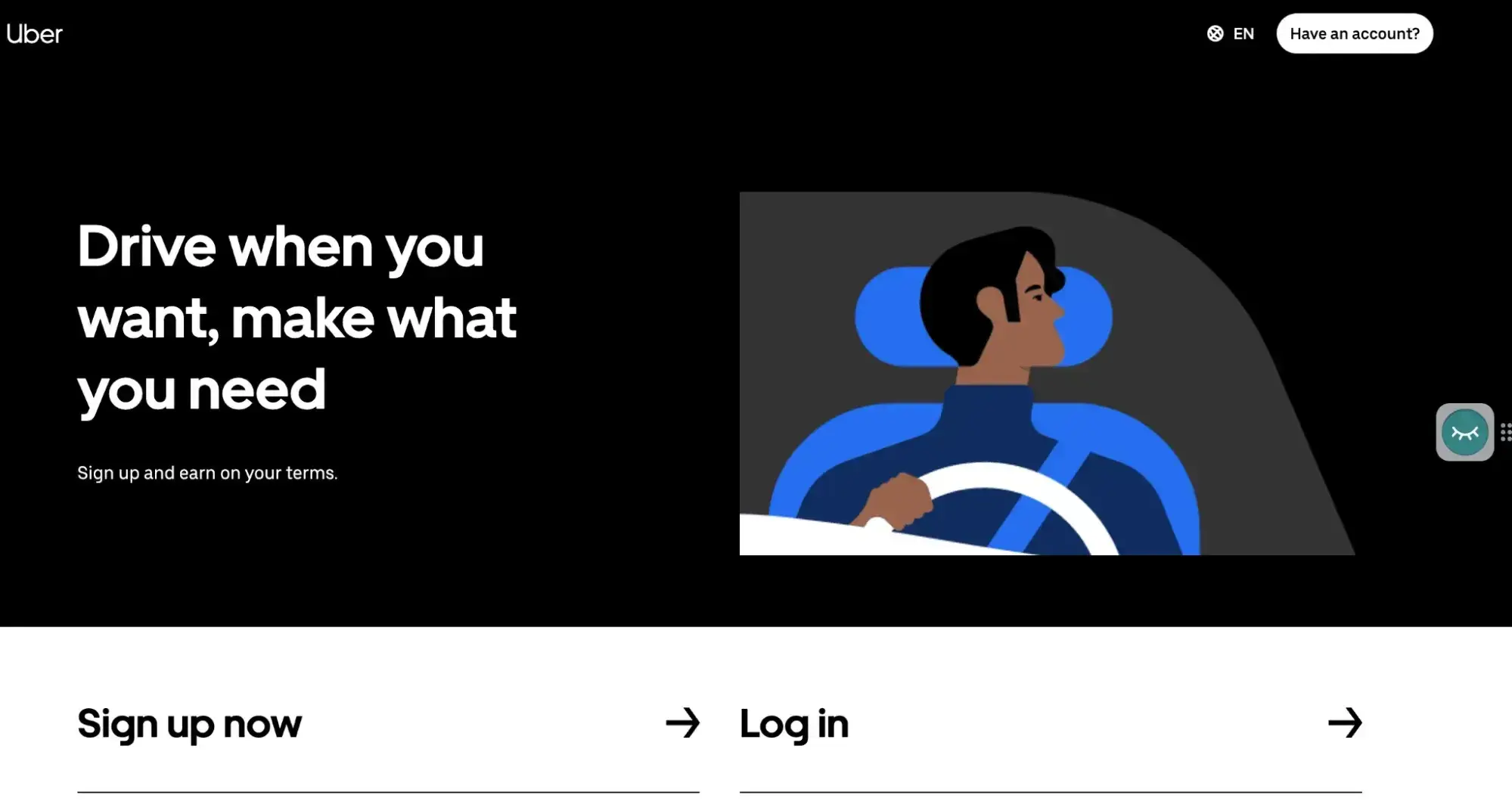 landing page examples: uber