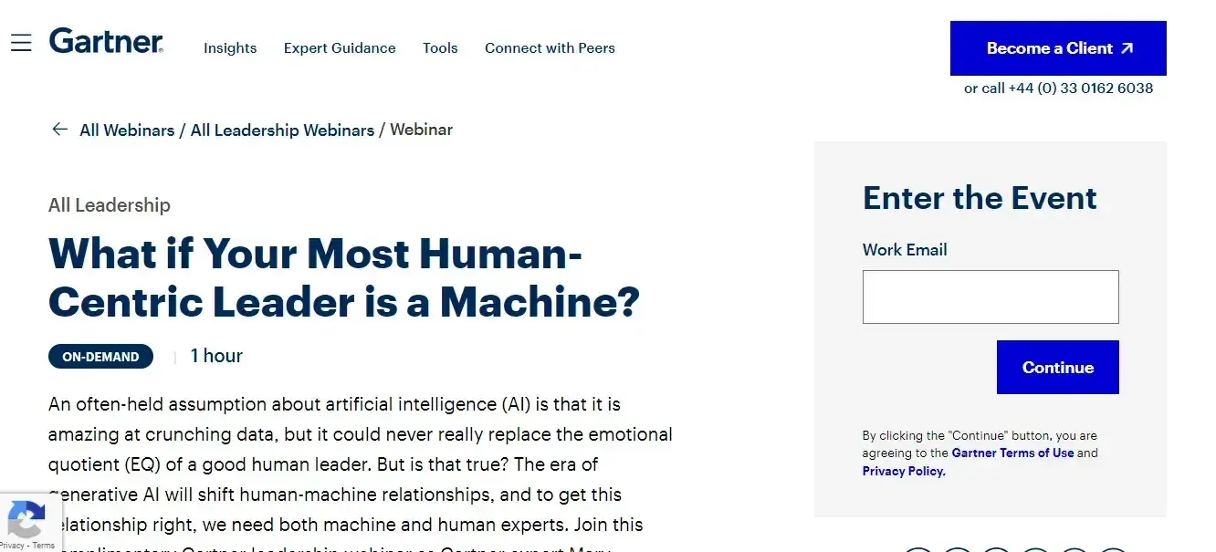 landing page examples: gartner