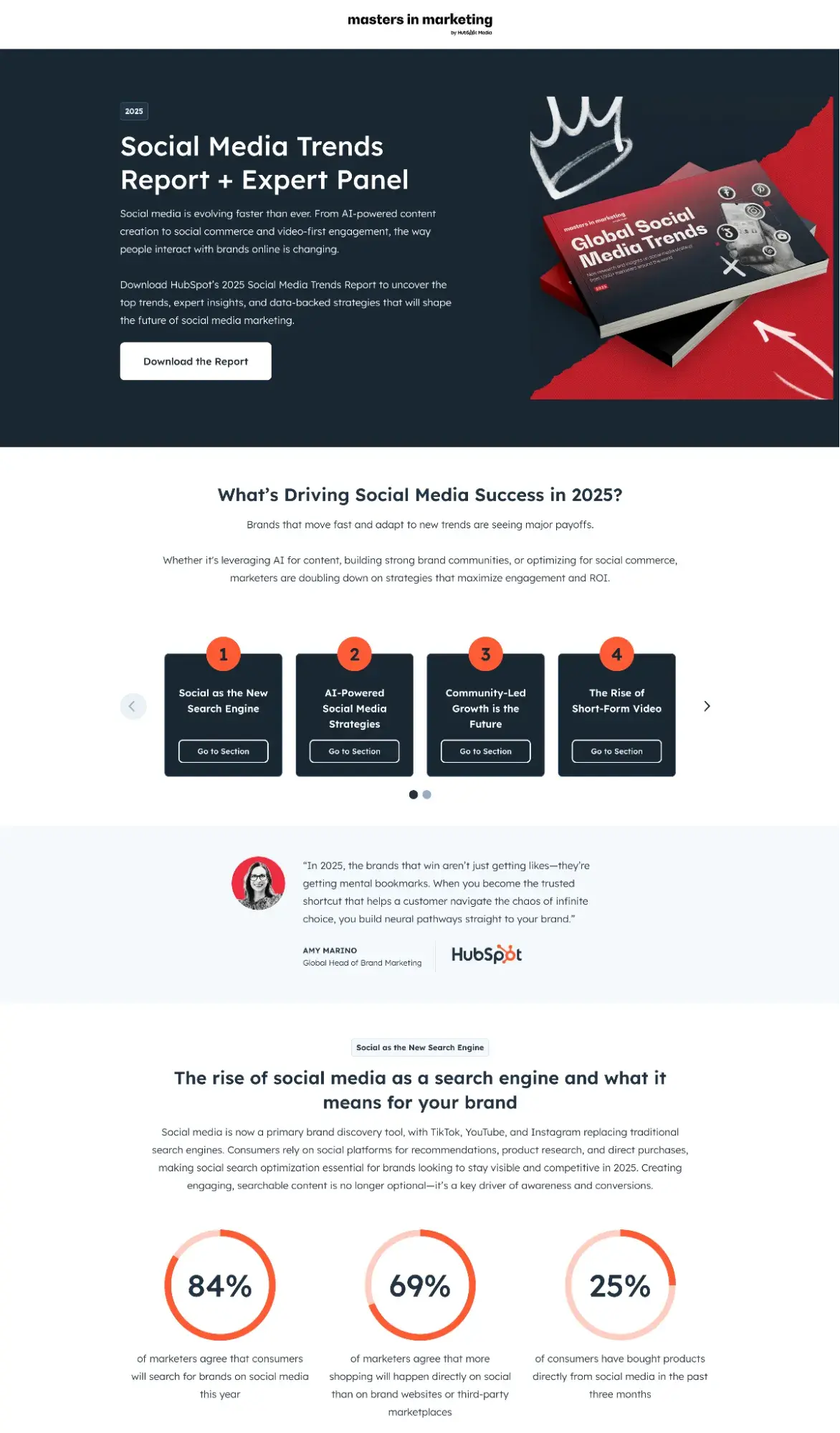 landing page examples: hubspot’s social media trends report
