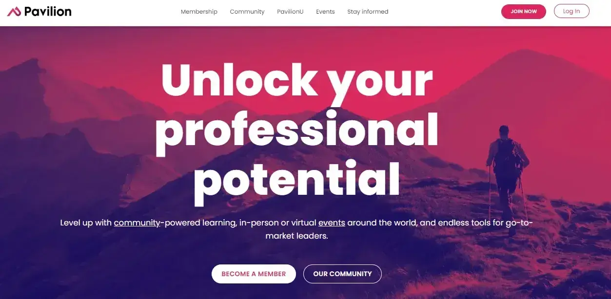 landing page examples: pavilion