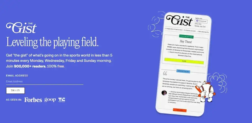landing page examples: the gist