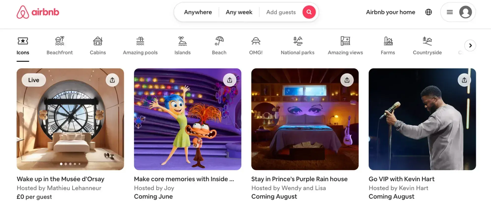 landing page examples: airbnb