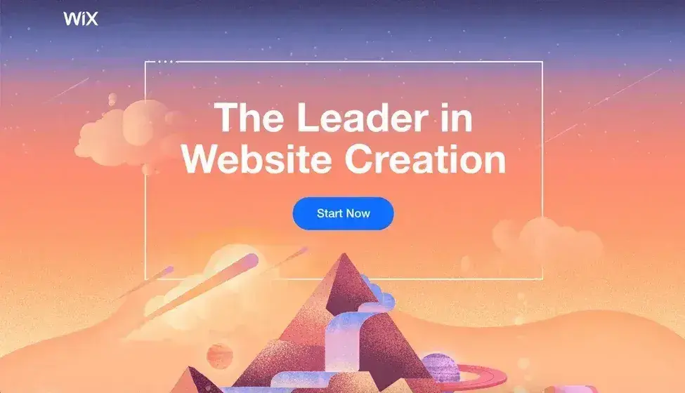 landing page examples: wix