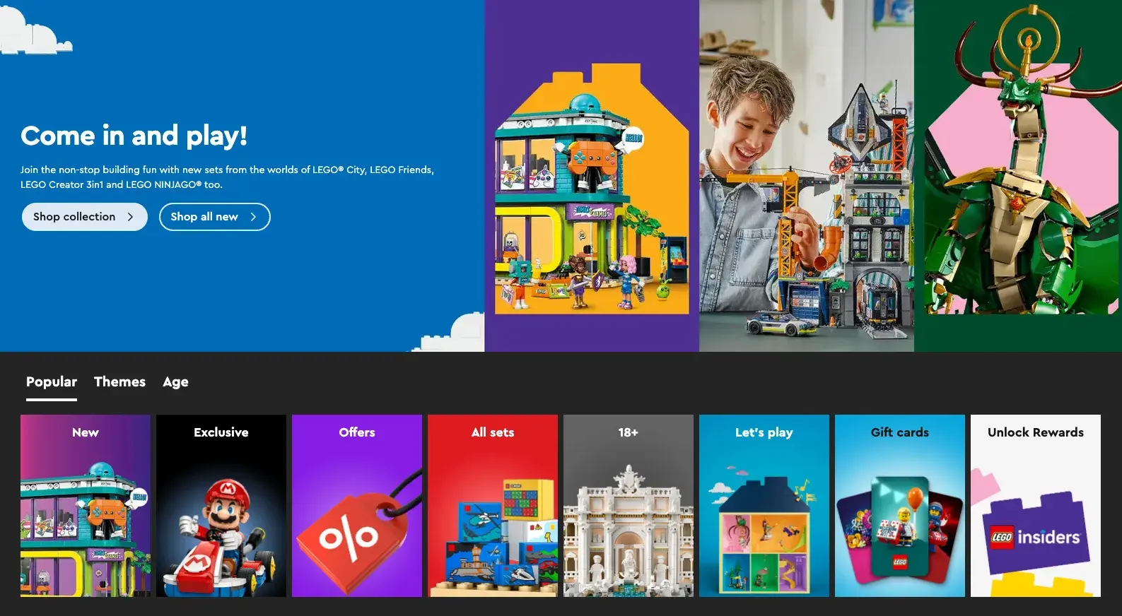 lego website homepage