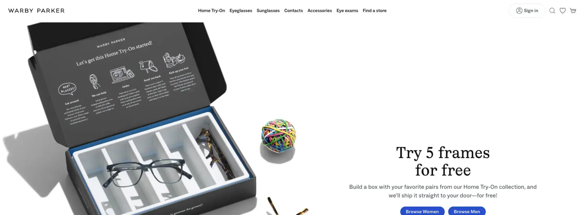 warber parker value prop from website homepage