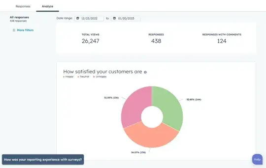 interface from hubspot’s customer feedback software
