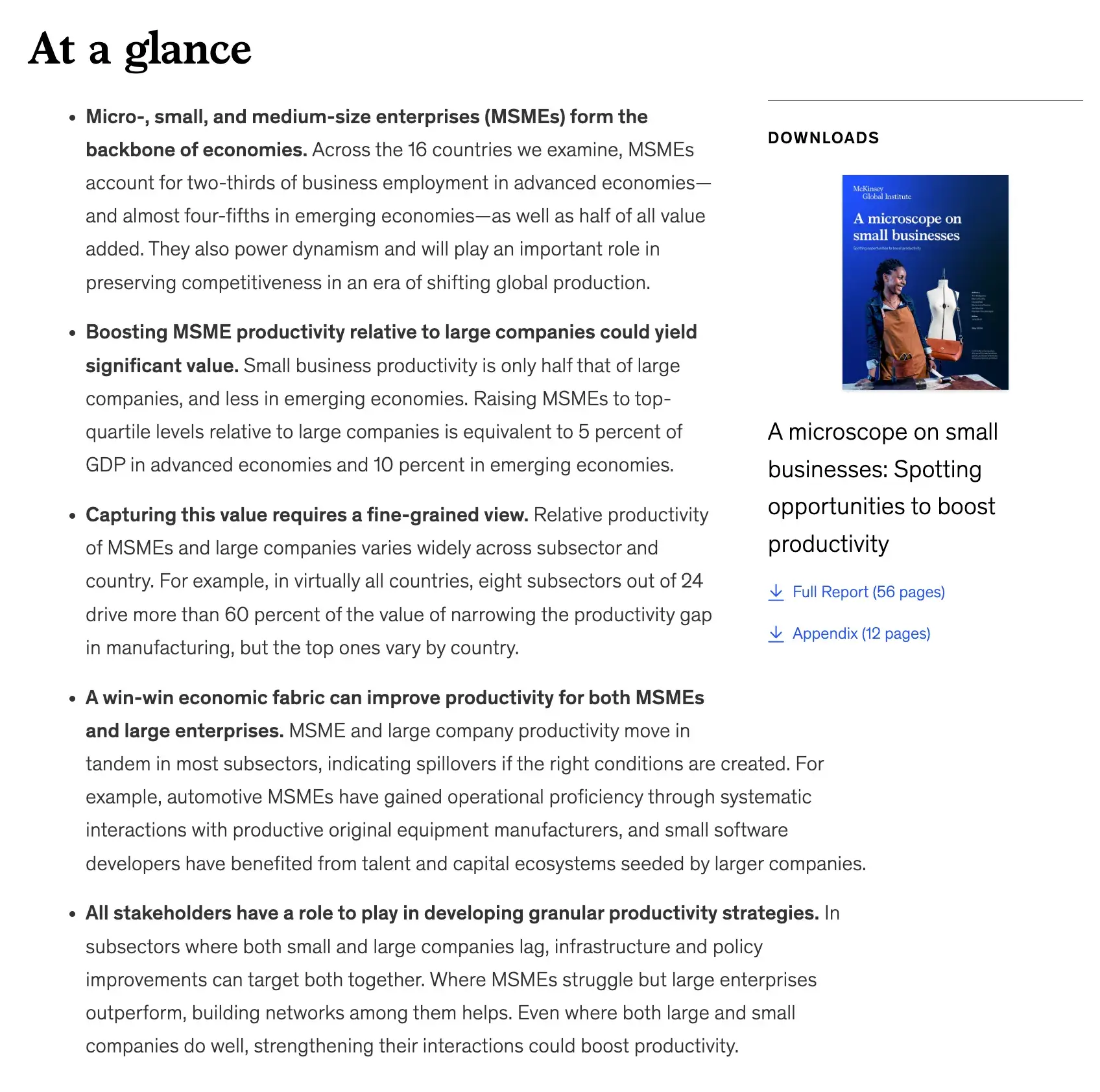 executive summary example, mckinsey